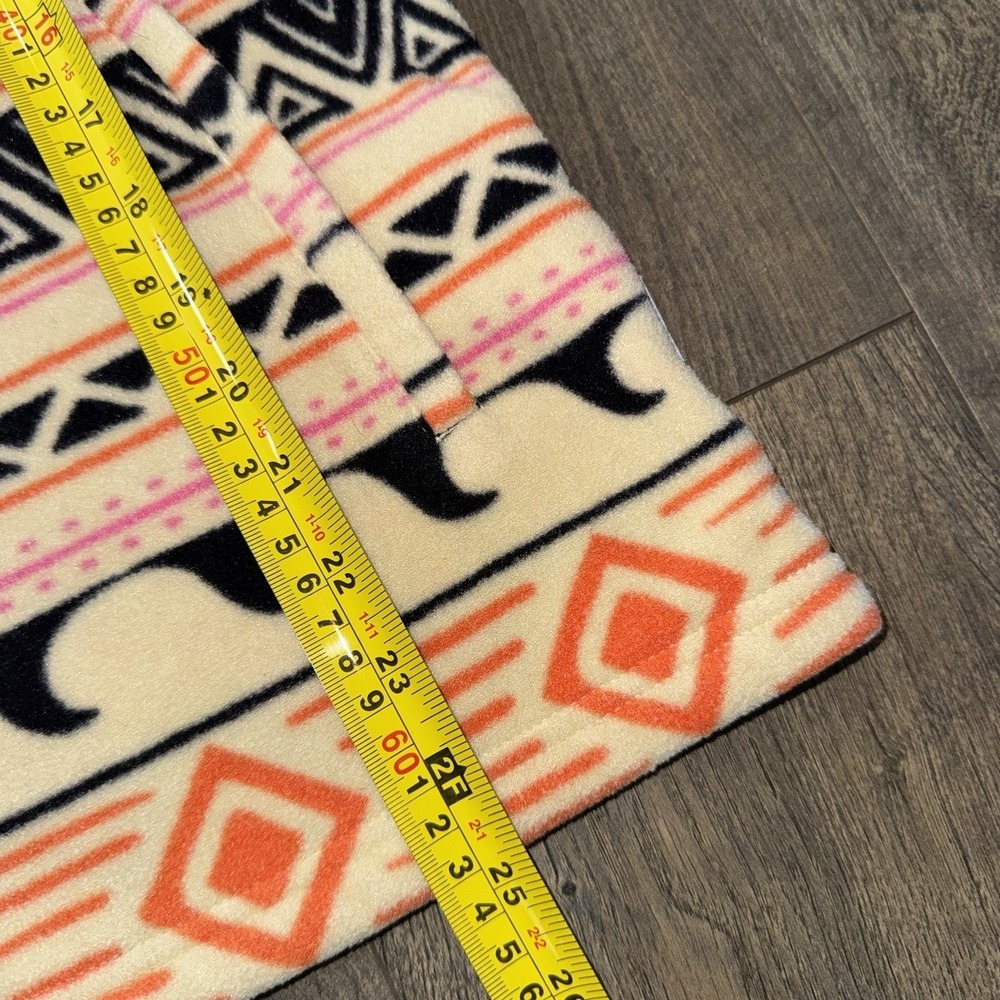 O'Neill Hoodie Woman's Sz Large Beige Aztec Fleece Quarter Zip Pullover Tribal - Picture 11 of 13